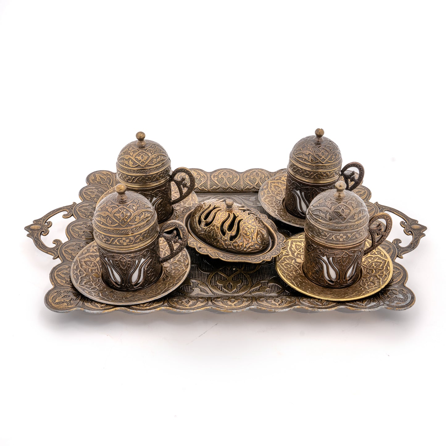 ANTIQUE TURKISH COFFEE SET (24032)