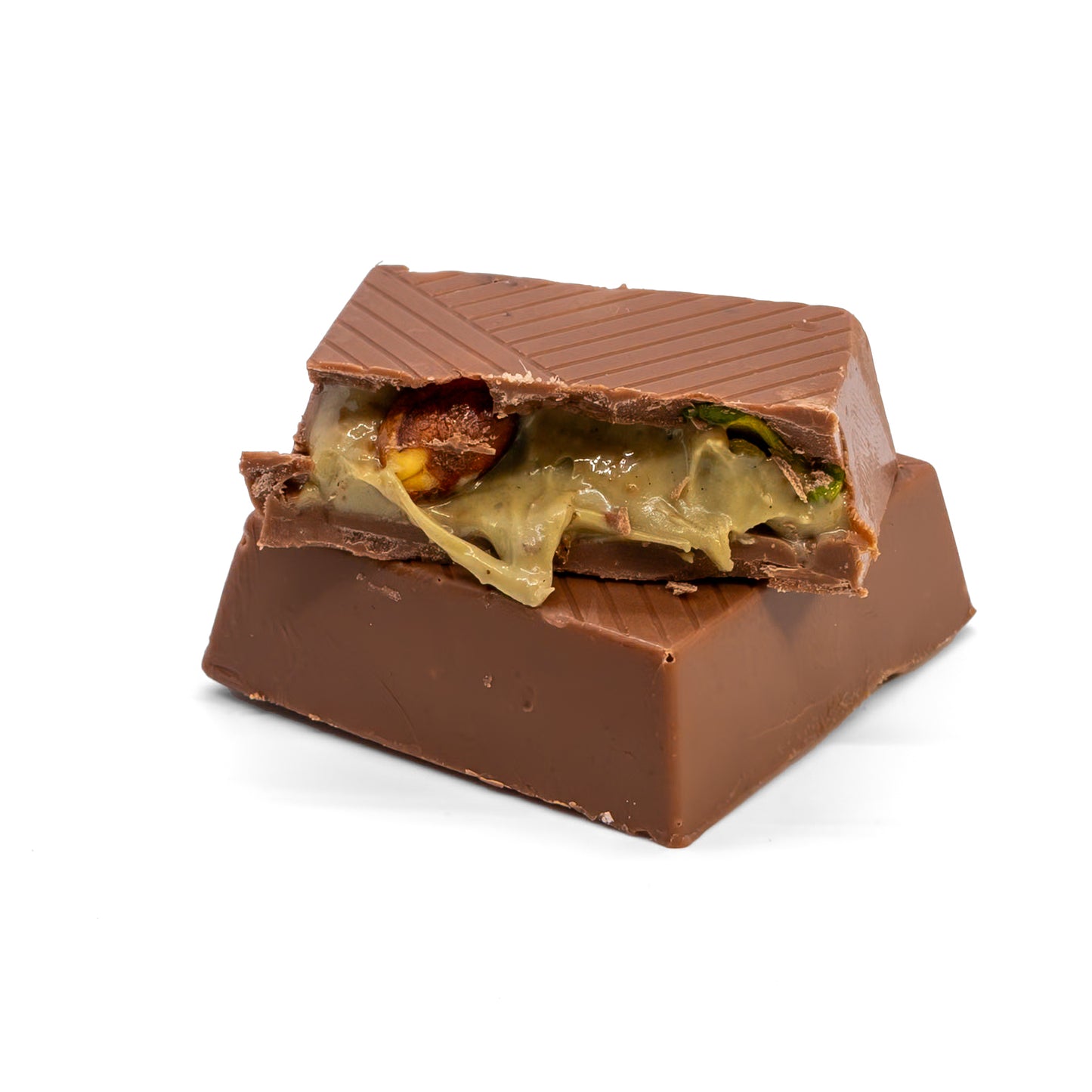 Sugar Free Milk Chocolate With Pistachio Cream And Pistachio Pieces