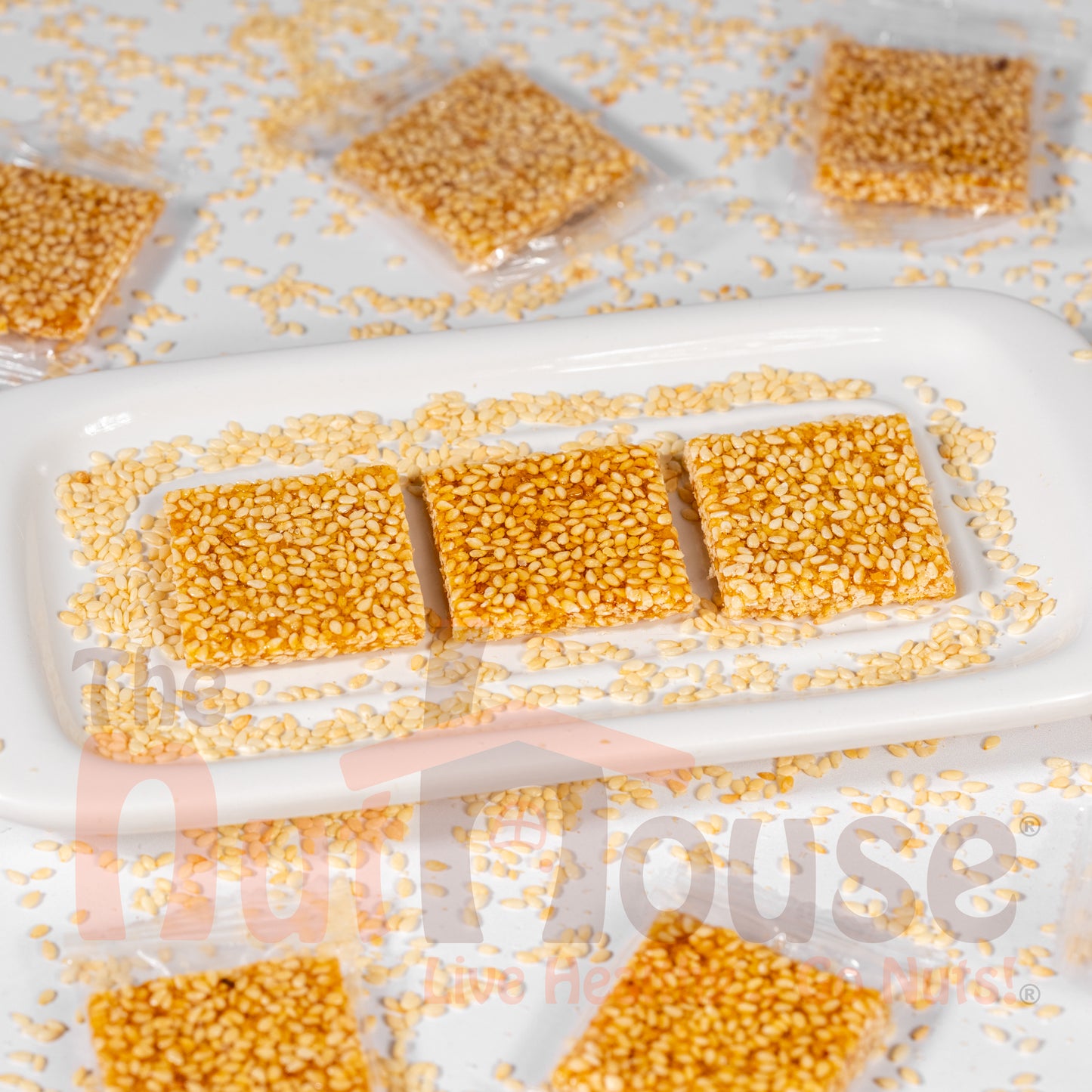 Thin Crunchy Sesame Squares