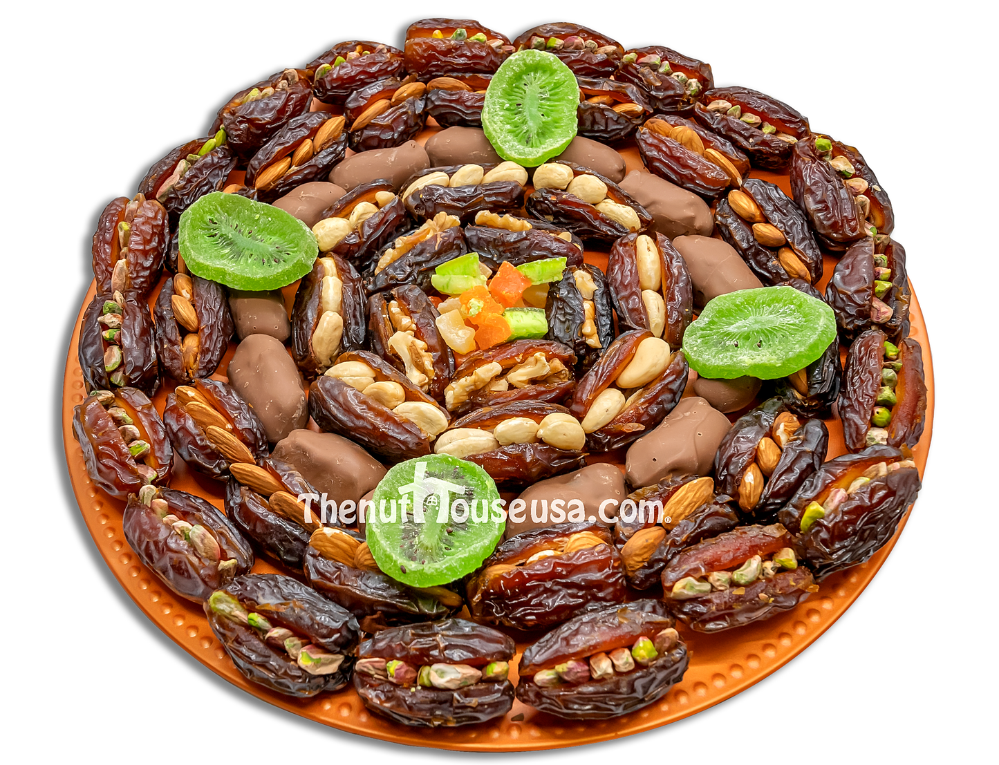 Stuffed dates with chocolate gift Platter