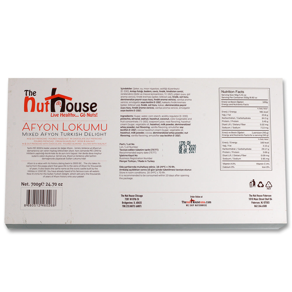 Afyon Lokum Mixed Turkish Delights 700g