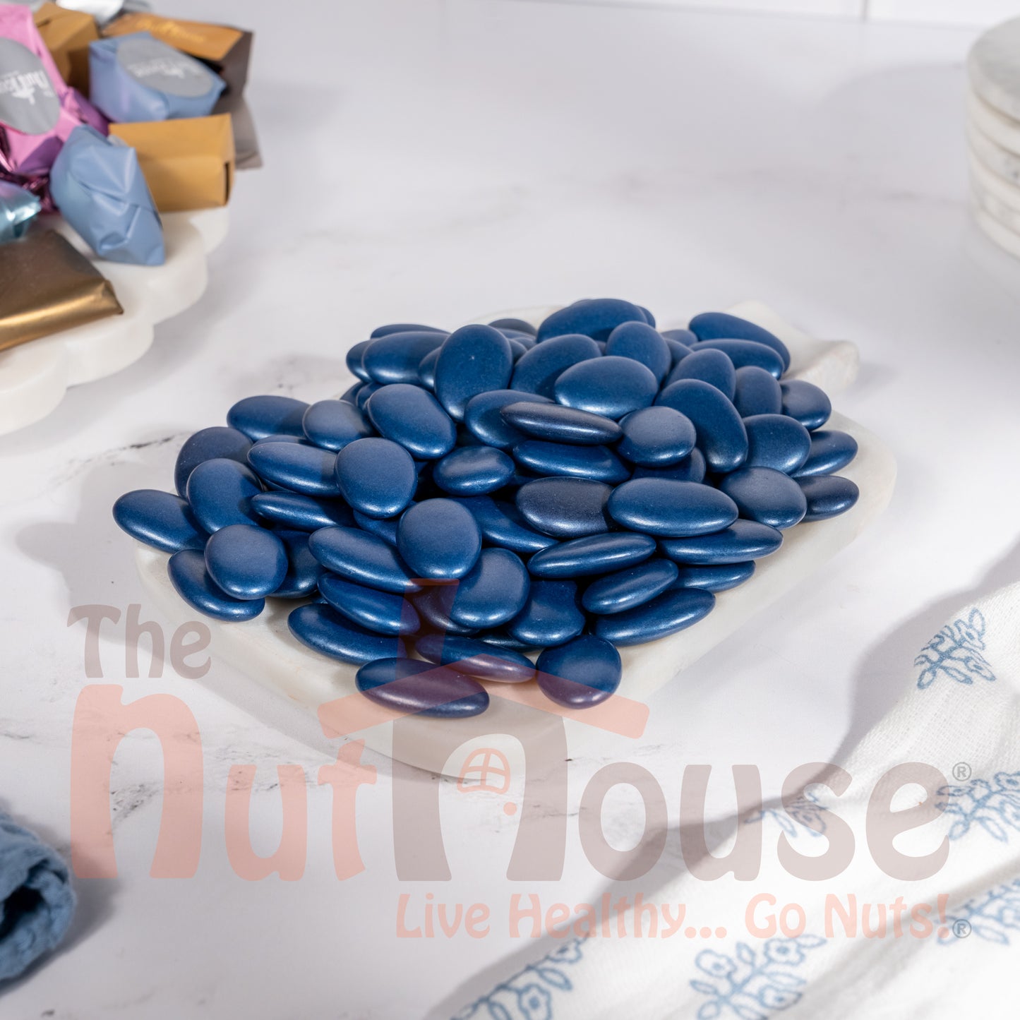 Navy Blue Almond Shaped Chocolates