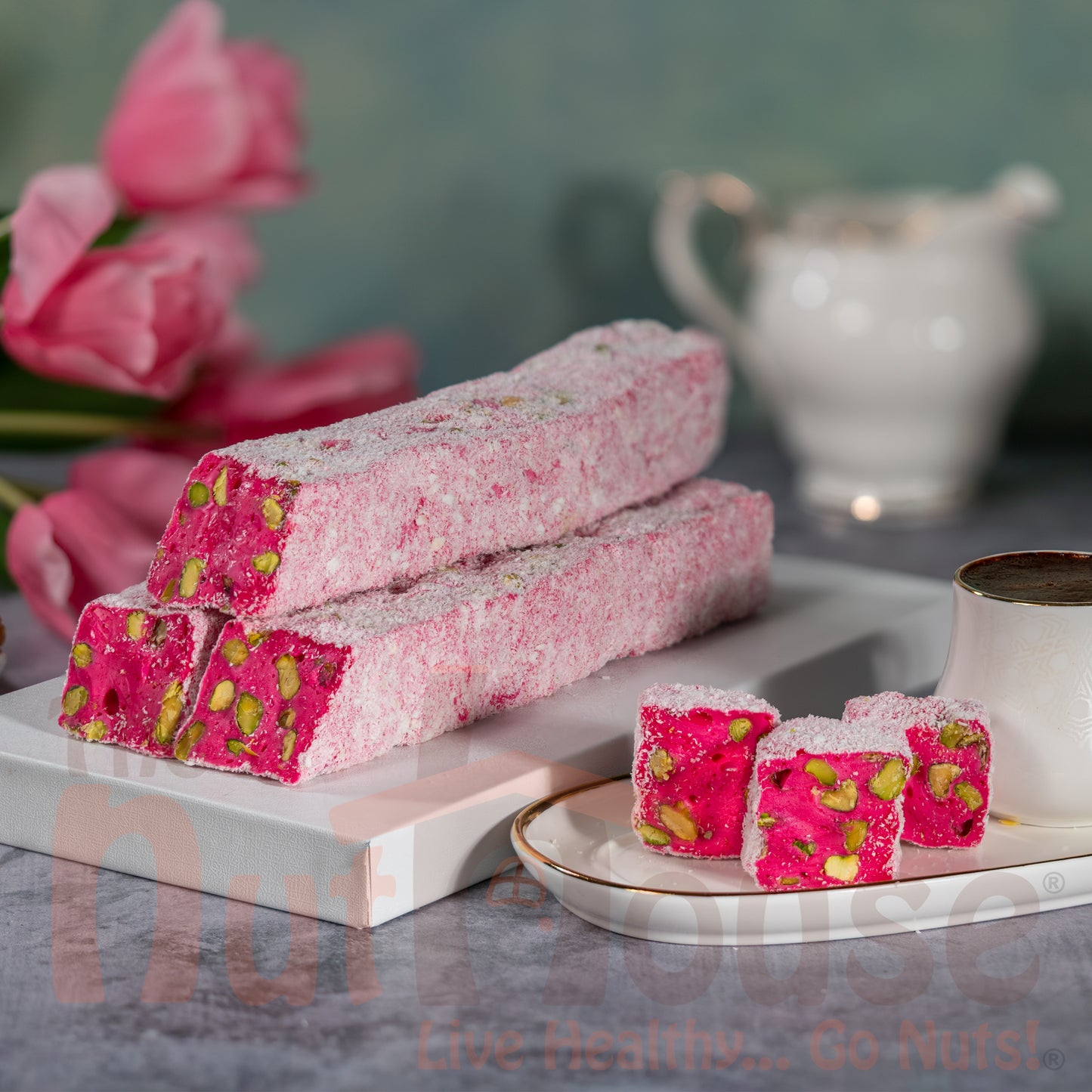 Poured Raspberry  Pistachio